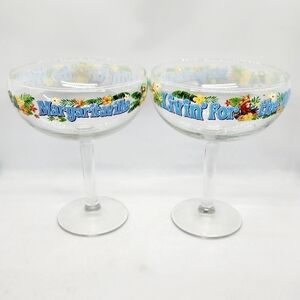 NWOT Set of 2 Margaritaville Livin' for the Weekend Margarita Cocktail Glasses